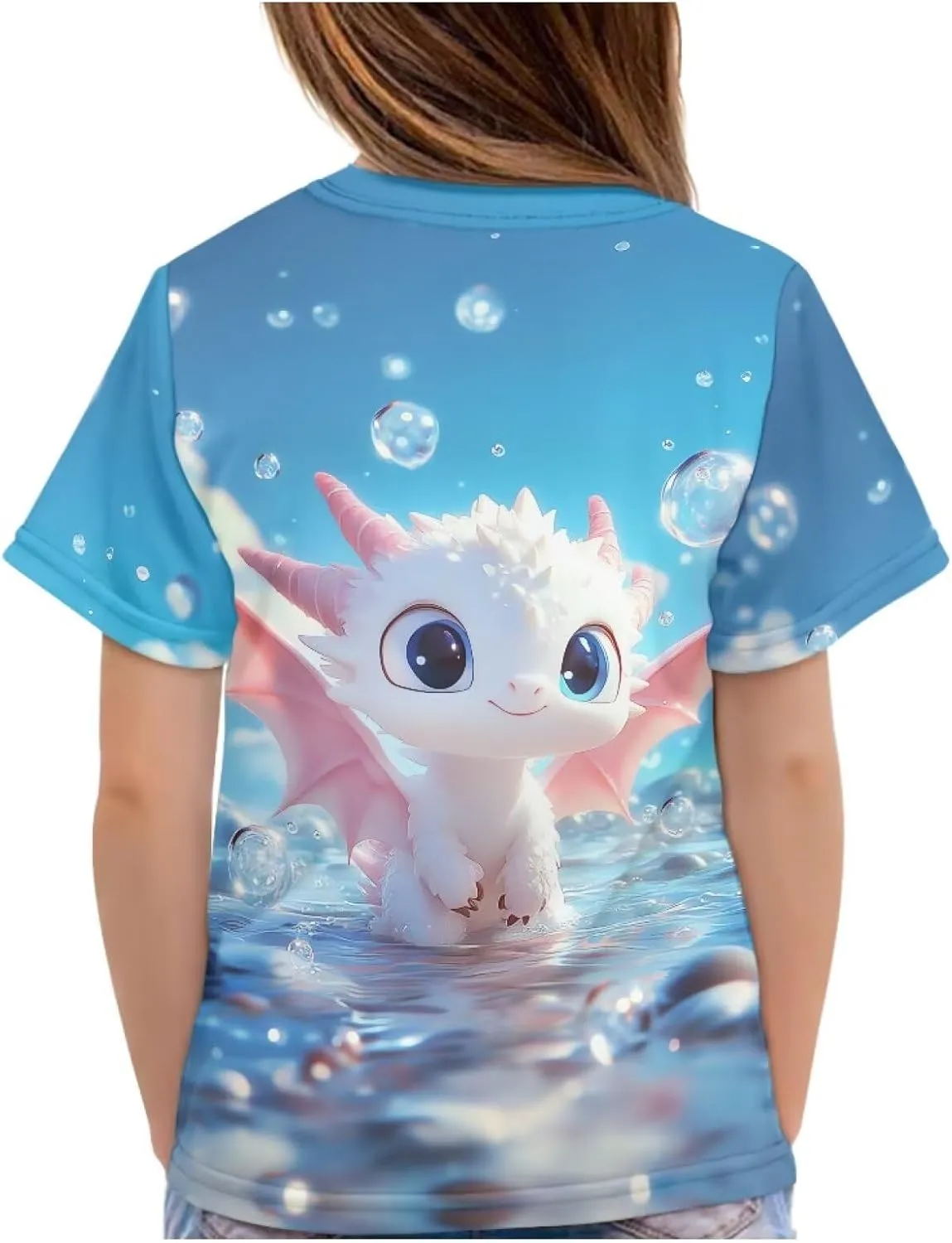 Xhuibop Kids Tshirts Girls Boys 3-16 Years Summer Clothes for Teens Loose Fitting Tops