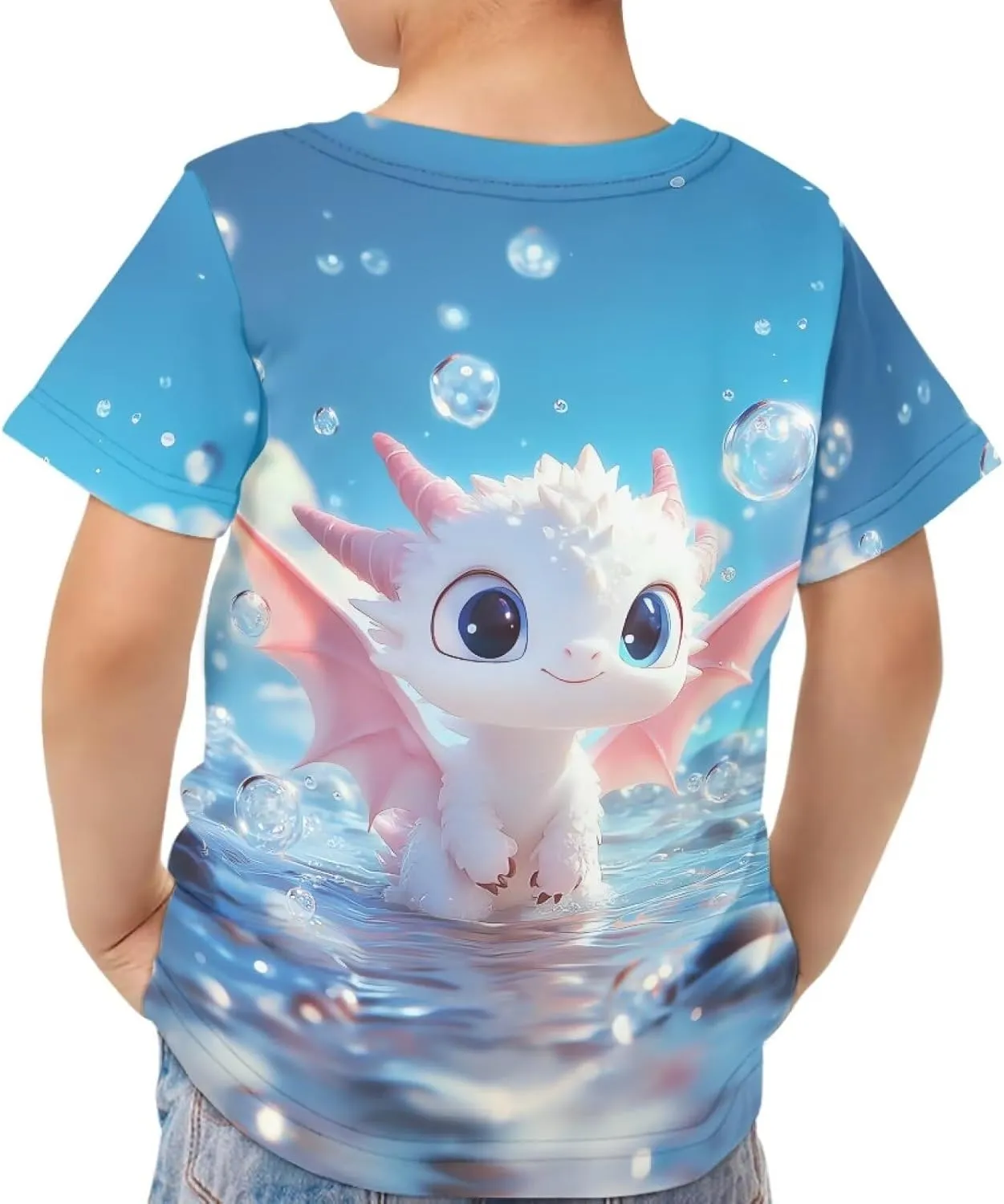 Xhuibop Kids Tshirts Girls Boys 3-16 Years Summer Clothes for Teens Loose Fitting Tops