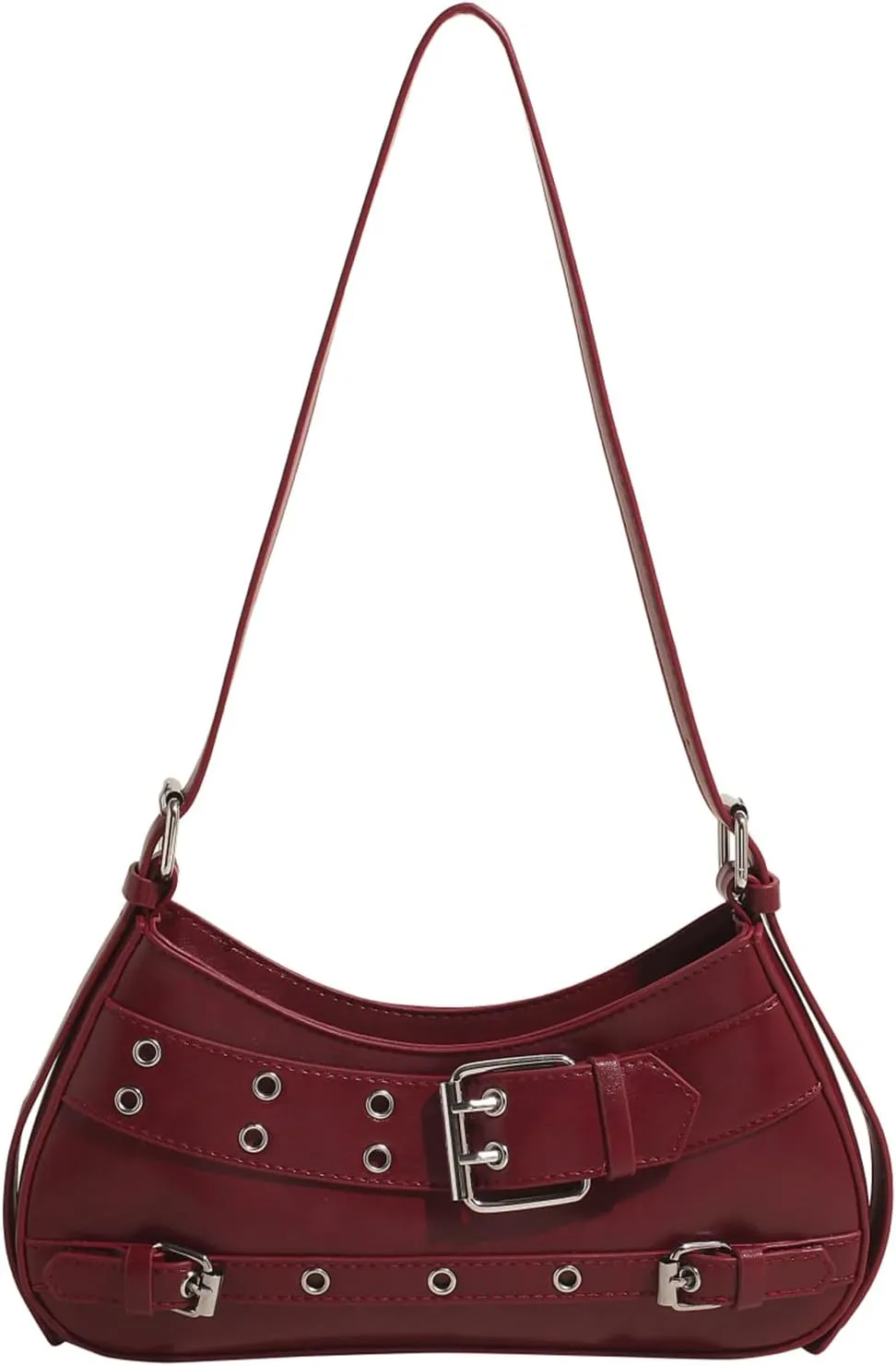 Y2K Purse Crescent Bags for Women Hobo Punk Purse Y2K Shoulder Handbags Studded Bag