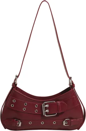 Y2K Purse Crescent Bags for Women Hobo Punk Purse Y2K Shoulder Handbags Studded Bag